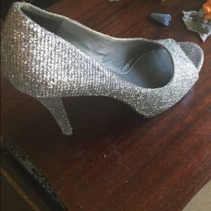Vera Wang platform glitter heels